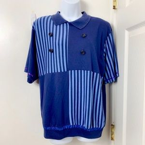 DonnKenny Classic Womans Top Blue Awning SZ L.!!!!